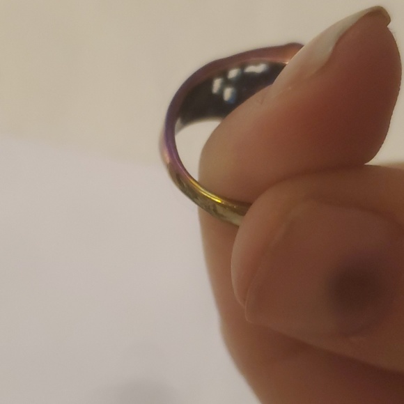 *Sale* New Pink Sapphire Rainbow Hematite Unisex Ring. - Picture 4 of 4